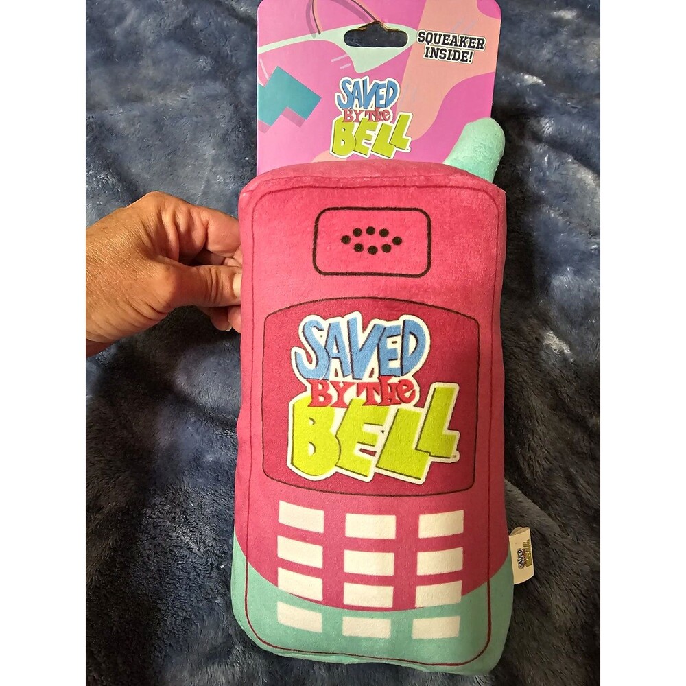 Saved By The Bell Plush Squeaky Stuffed Dog Toy for Small Dogs Phone NEW